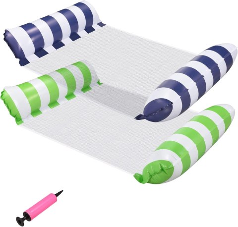 2x HAMAK WODNY ŁÓŻKO DO PŁYWANIA NADMUCHIWANE W PASKI 124x68cm 2x HAMAK WODNY ŁÓŻKO DO PŁYWANIA NADMUCHIWANE W PASKI 124x68cm