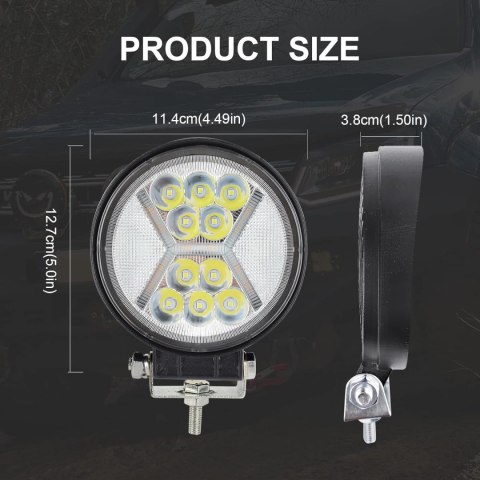 2x REFLEKTOR LAMPA LED 4" 36W 12V OFFROAD 4x4 IP67 6000K 2x REFLEKTOR LAMPA LED 4" 36W 12V OFFROAD 4x4 IP67 6000K