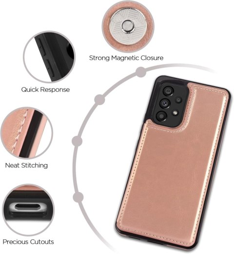ETUI DO SAMSUNG GALAXY A53 5G CASE RÓŻOWY PLECKI PORTFEL Z KLAPKĄ EKOSKÓRA ETUI DO SAMSUNG GALAXY A53 5G CASE RÓŻOWY PLECKI PORTFEL Z KLAPKĄ EKOSKÓRA