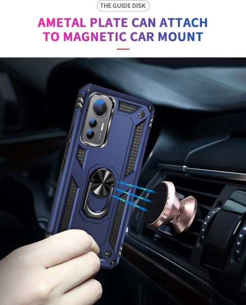 ETUI PANCERNE DO XIAOMI 12 CASE GRANATOWY MILITARNY +2x FOLIA NA APARAT ETUI PANCERNE DO XIAOMI 12 CASE GRANATOWY MILITARNY +2x FOLIA NA APARAT