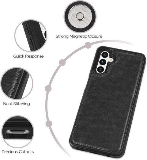 ETUI SAMSUNG GALAXY A13 5G CASE Z EKOSKÓRY CZARNE PLECKI Z PORTFELEM ETUI SAMSUNG GALAXY A13 5G CASE Z EKOSKÓRY CZARNE PLECKI Z PORTFELEM