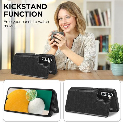 ETUI SAMSUNG GALAXY A13 5G CASE Z EKOSKÓRY CZARNE PLECKI Z PORTFELEM ETUI SAMSUNG GALAXY A13 5G CASE Z EKOSKÓRY CZARNE PLECKI Z PORTFELEM