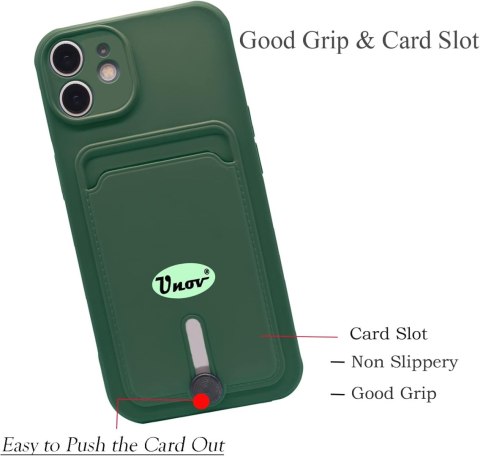 ETUI SILIKONOWE APPLE IPHONE 11 6.1" CZARNE +MIEJSCE NA KARTY PORTFEL