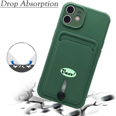 ETUI SILIKONOWE APPLE IPHONE 11 6.1" CZARNE +MIEJSCE NA KARTY PORTFEL