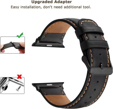 PASEK DO ZEGARKA APPLE WATCH 38/40/41 SE/9/8/7/6/5/4/3/2/1 CZARNY+ETUI 38mm PASEK DO ZEGARKA APPLE WATCH 38/40/41 SE/9/8/7/6/5/4/3/2/1 CZARNY+ETUI 38mm