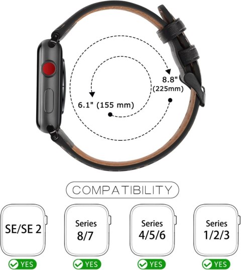 PASEK DO ZEGARKA APPLE WATCH 38/40/41 SE/9/8/7/6/5/4/3/2/1 CZARNY+ETUI 38mm PASEK DO ZEGARKA APPLE WATCH 38/40/41 SE/9/8/7/6/5/4/3/2/1 CZARNY+ETUI 38mm