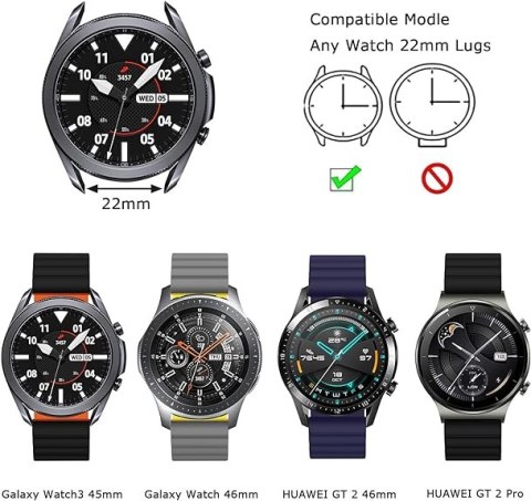 PASEK DO ZEGARKA Samsung Galaxy Watch 45/46/Gear S3 SZARY/POMARAŃCZOWY 22mm PASEK DO ZEGARKA Samsung Galaxy Watch 45/46/Gear S3 SZARY/POMARAŃCZOWY 22mm