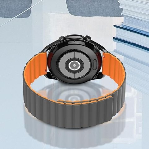 PASEK DO ZEGARKA Samsung Galaxy Watch 45/46/Gear S3 SZARY/POMARAŃCZOWY 22mm PASEK DO ZEGARKA Samsung Galaxy Watch 45/46/Gear S3 SZARY/POMARAŃCZOWY 22mm