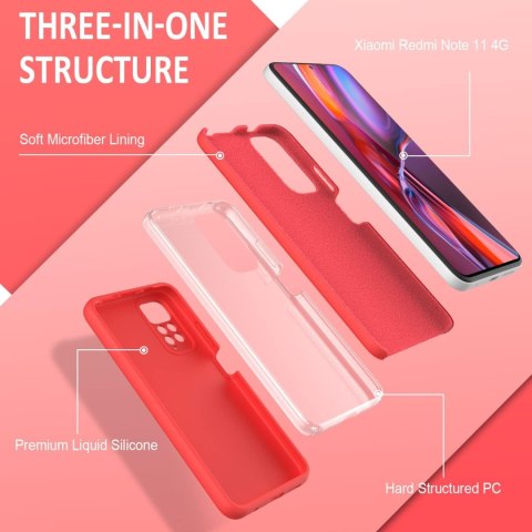SILIKONOWE ETUI DO XIAOMI REDMI NOTE 11 PRO 5G CASE PLECKI CZERWONE SILIKONOWE ETUI DO XIAOMI REDMI NOTE 11 PRO 5G CASE PLECKI CZERWONE
