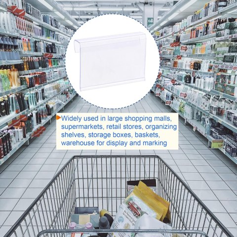 UCHWYT NA CENĘ NA PÓŁKĘ DRUCIANĄ PLASTIKOWE PRZEZROCZYSTE 60x40mm 30szt UCHWYT NA CENĘ NA PÓŁKĘ DRUCIANĄ PLASTIKOWE PRZEZROCZYSTE 60x40mm 30szt