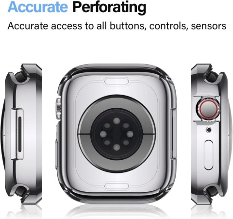 2x ETUI NA ZEGAREK APPLE WATCH 7/8 41mm + 4/5/6/SE 40mm SREBRNE & BEZBARWNE
