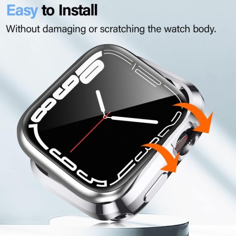 2x ETUI NA ZEGAREK APPLE WATCH 7/8 41mm + 4/5/6/SE 40mm SREBRNE & BEZBARWNE
