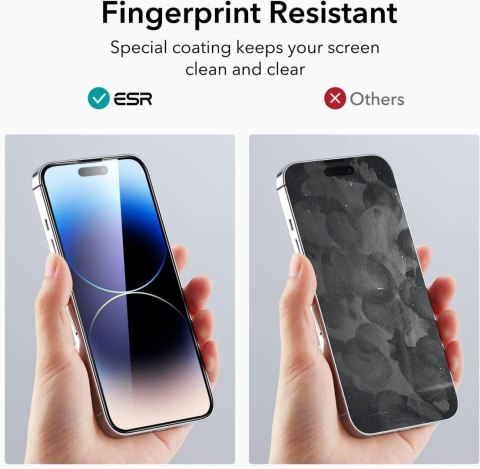 3x SZKŁO OCHRONNE APPLE IPHONE 14 PRO + RAMKA DO MONTAŻU WYSOKA OCHRONA ESR 3x SZKŁO OCHRONNE APPLE IPHONE 14 PRO + RAMKA DO MONTAŻU WYSOKA OCHRONA ESR