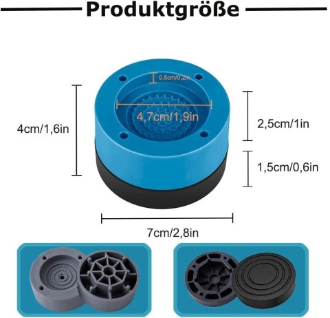 4xPODKŁADKA GUMOWA POD NÓŻKI AGD ZMYWARKI ANTYWIBRACYJNE+8xKRĄŻEK NIEBIESKI 4xPODKŁADKA GUMOWA POD NÓŻKI AGD ZMYWARKI ANTYWIBRACYJNE+8xKRĄŻEK NIEBIESKI
