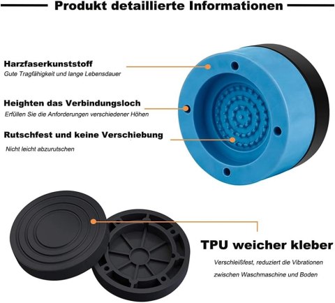 4xPODKŁADKA GUMOWA POD NÓŻKI AGD ZMYWARKI ANTYWIBRACYJNE+8xKRĄŻEK NIEBIESKI 4xPODKŁADKA GUMOWA POD NÓŻKI AGD ZMYWARKI ANTYWIBRACYJNE+8xKRĄŻEK NIEBIESKI