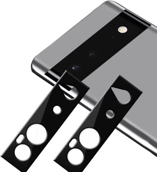 4x SZKŁO NA APARAT DO GOOGLE PIXEL 6 CZARNE +PRZEZROCZYSTE WZMOCNIONE