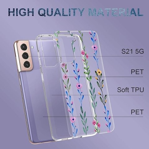 ETUI DO SAMSUNG GALAXY S21 5G 6.20" SILIKONOWE PRZEZROCZYSTE KWIATY KOLOR ETUI DO SAMSUNG GALAXY S21 5G 6.20" SILIKONOWE PRZEZROCZYSTE KWIATY KOLOR