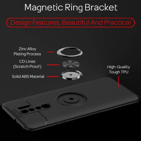ETUI POKROWIEC DO XIAOMI REDMI 9 CZARNE SILIKONOWE PLECKI Z PIERŚCIENIEM ETUI POKROWIEC DO XIAOMI REDMI 9 CZARNE SILIKONOWE PLECKI Z PIERŚCIENIEM