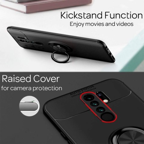 ETUI POKROWIEC DO XIAOMI REDMI 9 CZARNE SILIKONOWE PLECKI Z PIERŚCIENIEM ETUI POKROWIEC DO XIAOMI REDMI 9 CZARNE SILIKONOWE PLECKI Z PIERŚCIENIEM