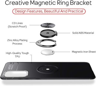 ETUI SAMSUNG GALAXY S20 FE CASE SILIKONOWE CZARNE SOLIDNE PLECKI +PIERŚCIEŃ