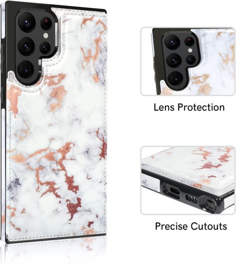 ETUI SAMSUNG GALAXY S22 ULTRA CASE Z EKOSKÓRY Z PORTFELEM BIAŁY MARMUREK ETUI SAMSUNG GALAXY S22 ULTRA CASE Z EKOSKÓRY Z PORTFELEM BIAŁY MARMUREK