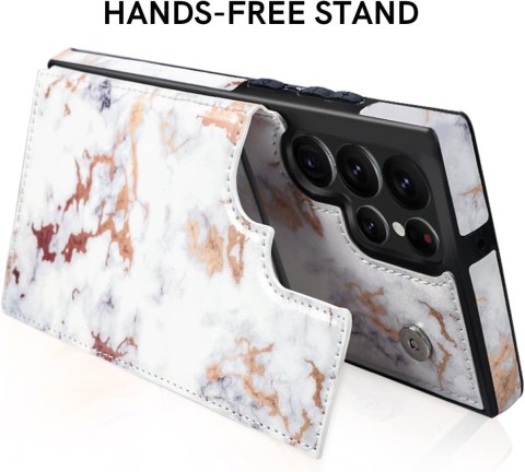 ETUI SAMSUNG GALAXY S22 ULTRA CASE Z EKOSKÓRY Z PORTFELEM BIAŁY MARMUREK ETUI SAMSUNG GALAXY S22 ULTRA CASE Z EKOSKÓRY Z PORTFELEM BIAŁY MARMUREK