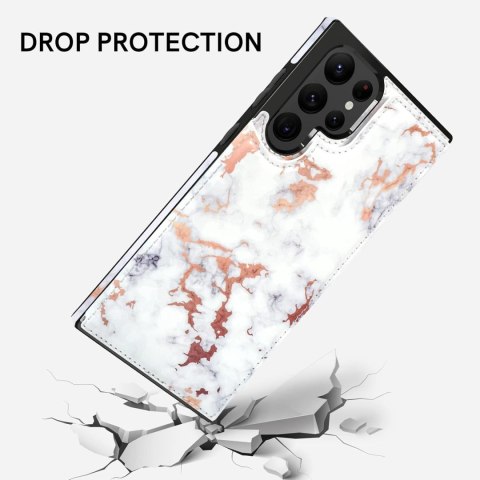 ETUI SAMSUNG GALAXY S22 ULTRA CASE Z EKOSKÓRY Z PORTFELEM BIAŁY MARMUREK ETUI SAMSUNG GALAXY S22 ULTRA CASE Z EKOSKÓRY Z PORTFELEM BIAŁY MARMUREK