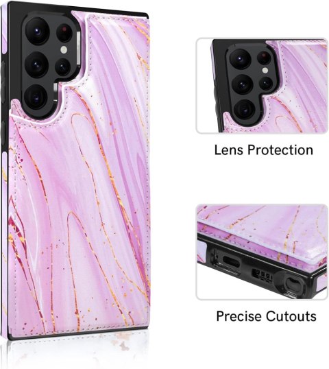 ETUI SAMSUNG GALAXY S22 ULTRA CASE Z EKOSKÓRY Z PORTFELEM RÓŻOWY ETUI SAMSUNG GALAXY S22 ULTRA CASE Z EKOSKÓRY Z PORTFELEM RÓŻOWY