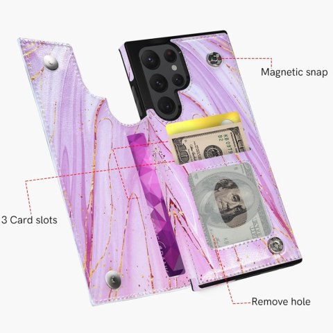 ETUI SAMSUNG GALAXY S22 ULTRA CASE Z EKOSKÓRY Z PORTFELEM RÓŻOWY ETUI SAMSUNG GALAXY S22 ULTRA CASE Z EKOSKÓRY Z PORTFELEM RÓŻOWY