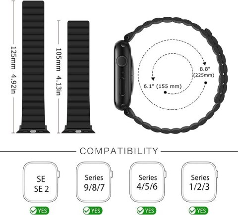 PASEK DO ZEGARKA APPLE WATCH 41/40/38mm SE/9/8/7/6/5/4/3/2/1 CZARNY +ETUI PASEK DO ZEGARKA APPLE WATCH 41/40/38mm SE/9/8/7/6/5/4/3/2/1 CZARNY +ETUI
