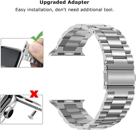 PASEK DO ZEGARKA APPLE WATCH 41/40/38mm SE/9/8/7/6/5/4/3/2/1 SREBRNY +ETUI PASEK DO ZEGARKA APPLE WATCH 41/40/38mm SE/9/8/7/6/5/4/3/2/1 SREBRNY +ETUI