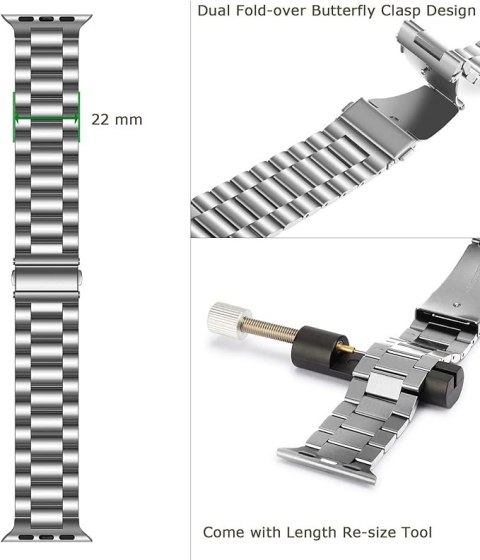 PASEK DO ZEGARKA APPLE WATCH 41/40/38mm SE/9/8/7/6/5/4/3/2/1 SREBRNY +ETUI PASEK DO ZEGARKA APPLE WATCH 41/40/38mm SE/9/8/7/6/5/4/3/2/1 SREBRNY +ETUI