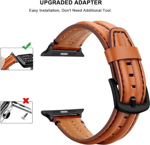 PASEK DO ZEGARKA APPLE WATCH 42/44/45mm SE/9/8/7/6/5/4/3/2/1 BRĄZOWY +ETUI PASEK DO ZEGARKA APPLE WATCH 42/44/45mm SE/9/8/7/6/5/4/3/2/1 BRĄZOWY +ETUI