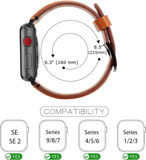 PASEK DO ZEGARKA APPLE WATCH 42/44/45mm SE/9/8/7/6/5/4/3/2/1 BRĄZOWY +ETUI PASEK DO ZEGARKA APPLE WATCH 42/44/45mm SE/9/8/7/6/5/4/3/2/1 BRĄZOWY +ETUI
