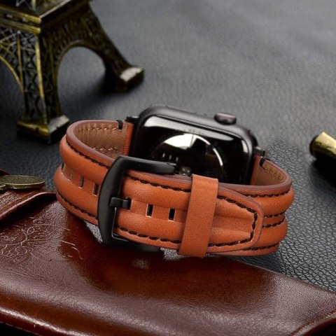 PASEK DO ZEGARKA APPLE WATCH 42/44/45mm SE/9/8/7/6/5/4/3/2/1 BRĄZOWY +ETUI PASEK DO ZEGARKA APPLE WATCH 42/44/45mm SE/9/8/7/6/5/4/3/2/1 BRĄZOWY +ETUI