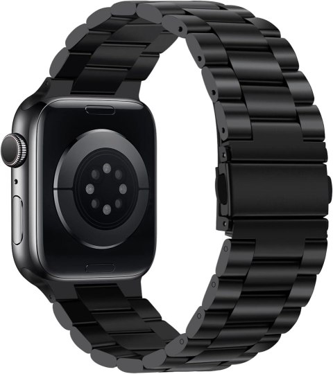 PASEK DO ZEGARKA APPLE WATCH 42/44/45mm SE/9/8/7/6/5/4/3/2/1 CZARNY +ETUI