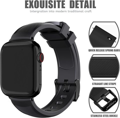 PASEK DO ZEGARKA SMARTWATCH APPLE WATCH CZARNY SILIKONOWY 38/40/41mm PASEK DO ZEGARKA SMARTWATCH APPLE WATCH CZARNY SILIKONOWY 38/40/41mm