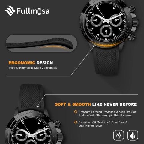 PASEK DO ZEGARKA SMARTWATCH CZARNY SILIKONOWY 22mm