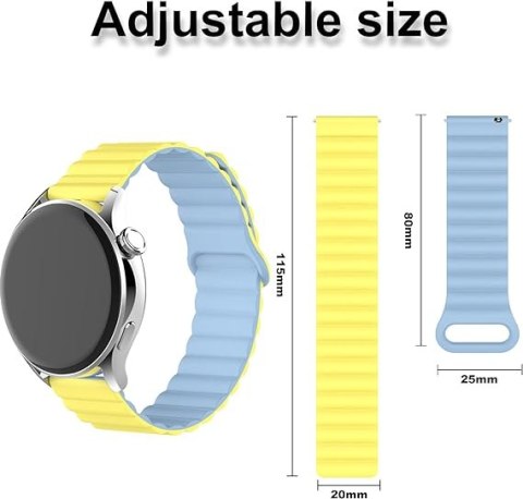 PASEK DO ZEGARKA ŻÓŁTY-NIEBIESKI SILIKONOWE UNIWERSALNY 22mm PASEK DO ZEGARKA ŻÓŁTY-NIEBIESKI SILIKONOWE UNIWERSALNY 22mm