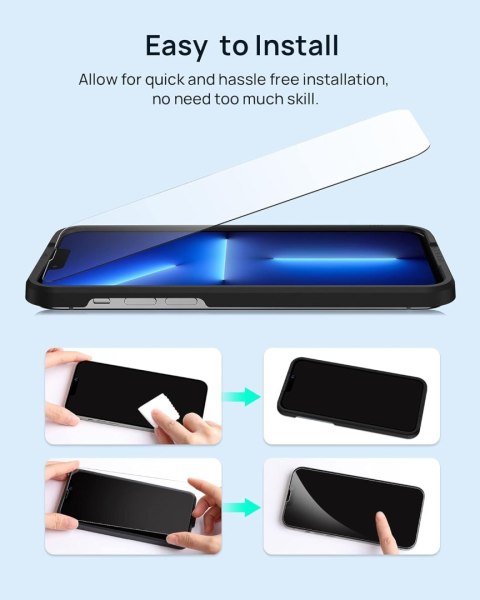 SZKŁO HARTOWANE DO APPLE IPHONE 13 PRO MAX 6.7" 3 SZTUKI + RAMKA MONTAŻOWA SZKŁO HARTOWANE DO APPLE IPHONE 13 PRO MAX 6.7" 3 SZTUKI + RAMKA MONTAŻOWA