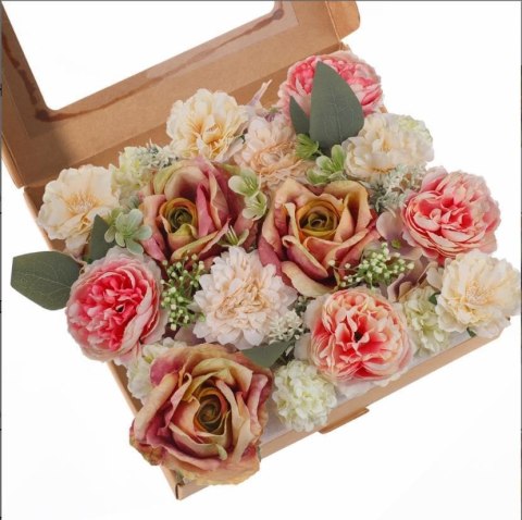 SZTUCZNE KWIATY RÓŻOWE GŁÓWKI DIY BOX ŁODYGI GAŁĘZIE TAŚMA ZIELONA SZTUCZNE KWIATY RÓŻOWE GŁÓWKI DIY BOX ŁODYGI GAŁĘZIE TAŚMA ZIELONA