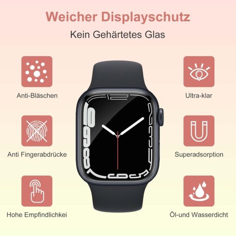 4x FOLIA OCHRONNA NA ZEGAREK APPLE WATCH SERIES 7/8 41MM 4x FOLIA OCHRONNA NA ZEGAREK APPLE WATCH SERIES 7/8 41MM