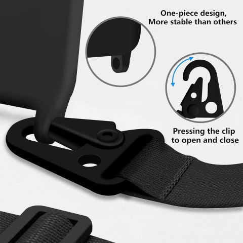 ETUI CZARNE APPLE IPHONE 13 PRO MAX 6,7" PLECKI SILIKONOWE ZE SMYCZĄ ETUI CZARNE APPLE IPHONE 13 PRO MAX 6,7" PLECKI SILIKONOWE ZE SMYCZĄ