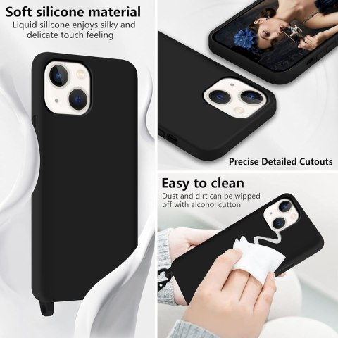 ETUI CZARNE APPLE IPHONE 13 PRO MAX 6,7" PLECKI SILIKONOWE ZE SMYCZĄ ETUI CZARNE APPLE IPHONE 13 PRO MAX 6,7" PLECKI SILIKONOWE ZE SMYCZĄ