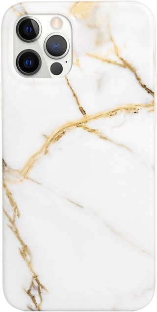 ETUI DO APPLE IPHONE 14 PRO 6.1" CASE KREMOWY MARMUR GOLD SILIKONOWE PLECKI