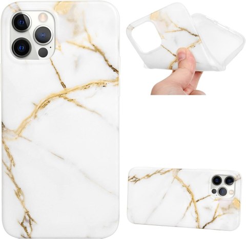 ETUI DO APPLE IPHONE 14 PRO 6.1" CASE KREMOWY MARMUR GOLD SILIKONOWE PLECKI ETUI DO APPLE IPHONE 14 PRO 6.1" CASE KREMOWY MARMUR GOLD SILIKONOWE PLECKI