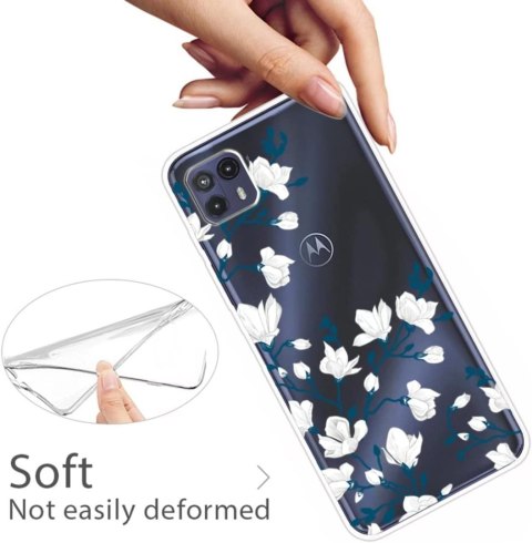 ETUI MOTOROLA MOTO G50 5G PRZEZROCZYSTE SILIKONOWE BIAŁE KWIATY ETUI MOTOROLA MOTO G50 5G PRZEZROCZYSTE SILIKONOWE BIAŁE KWIATY