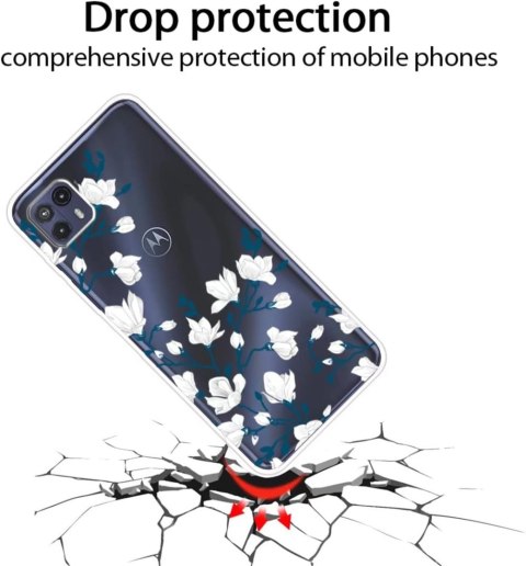 ETUI MOTOROLA MOTO G50 5G PRZEZROCZYSTE SILIKONOWE BIAŁE KWIATY ETUI MOTOROLA MOTO G50 5G PRZEZROCZYSTE SILIKONOWE BIAŁE KWIATY