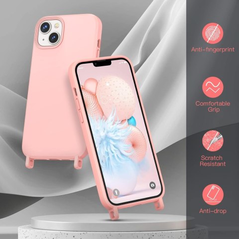 ETUI POKROWIEC DO APPLE IPHONE 14 PLUS RÓŻOWE SOLIDNE PLECKI Z ŁAŃCUSZKIEM ETUI POKROWIEC DO APPLE IPHONE 14 PLUS RÓŻOWE SOLIDNE PLECKI Z ŁAŃCUSZKIEM