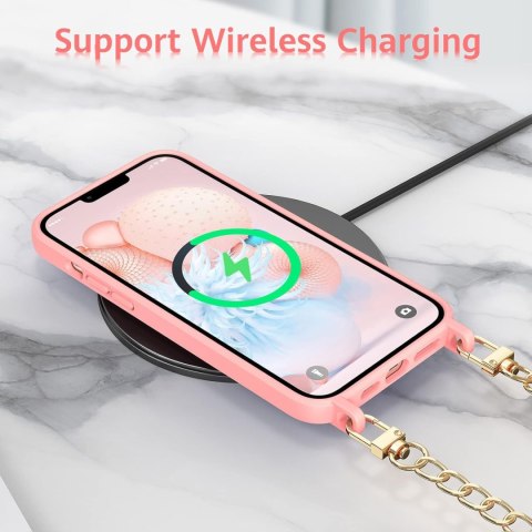 ETUI POKROWIEC DO APPLE IPHONE 14 PLUS RÓŻOWE SOLIDNE PLECKI Z ŁAŃCUSZKIEM ETUI POKROWIEC DO APPLE IPHONE 14 PLUS RÓŻOWE SOLIDNE PLECKI Z ŁAŃCUSZKIEM